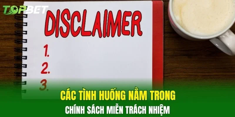 Các tình huống nằm trong chính sách miễn trách nhiệm